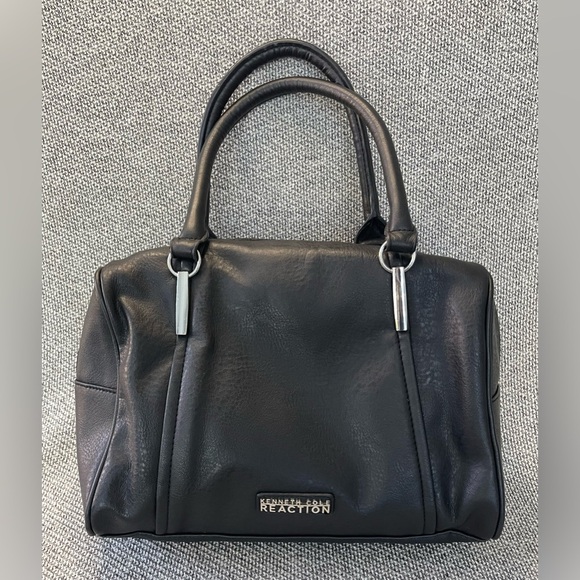 Kenneth Cole Reaction Black and Silver Satchel with Structured Design - Picture 1 of 16
